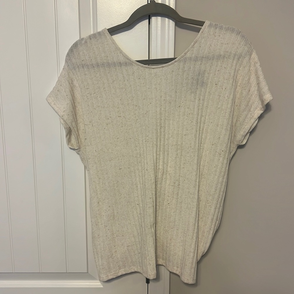 LuLus Cream Open Back Shirt